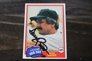 DAVE RADER 1980 TOPPS BOSTON RED SOX AUTOG'D CARD - Imagen 1 de 1