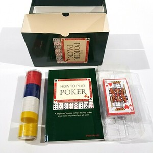 The Poker Pack- Chips, Cards, Guide to Poker by Peter Arnold Card Game Boxed Set