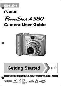 Canon Powershot A580  Digital Camera User Guide Instruction  Manual - Picture 1 of 1