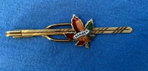 Clip de corbata vintage GANDER Terranova, Canadá hoja de arce barra de corbata recuerdo de viaje - Imagen 1 de 5