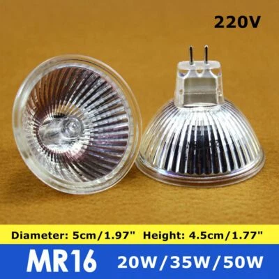 10X MR16 220V Halogen Lamp Bulb Downlight Spotlight Spot Light GU5.3 20W 35W 50W - Image 1 of 4