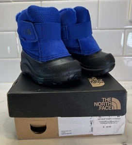 The North Face Alpenglow II Insulated Waterproof Boots BLUE Boys Toddler Size 4 - Picture 1 of 6
