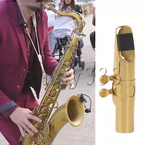 Boccaglione piatto sax tenore B 6# tappo morsetto per jazz con sacchetto di flanella placcato oro - Foto 1 di 6