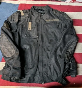 Harley Davidson Herren Motorrad Jacke Mesh Textil Taschen schwarz XL Fahrausrüstung - Bild 1 von 11