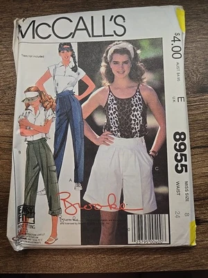 Vtg 1984 McCall's Sewing Pattern 8955 Uncut Size 8 Brooke Shields Shorts & Pants - Image 1 of 2