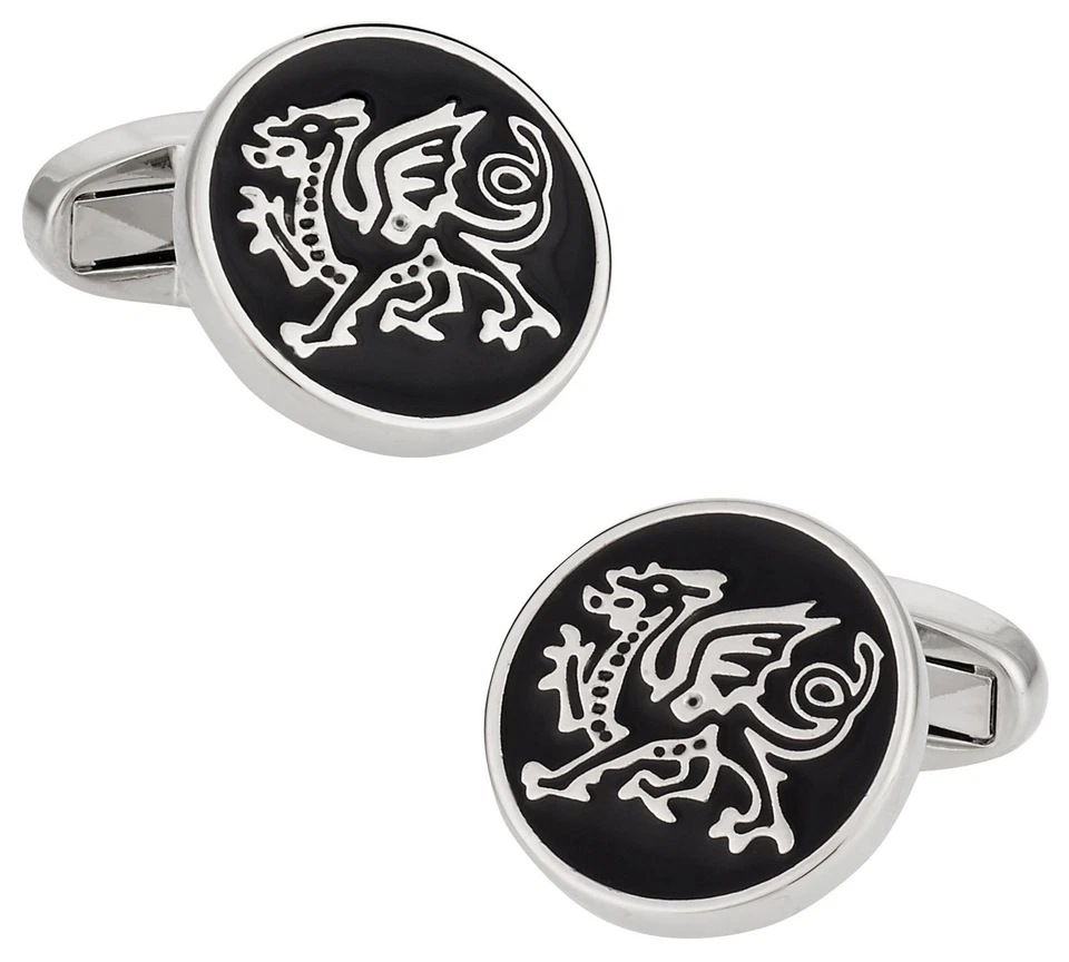 Welsh Dragon Cufflinks Sterling Silver Presentation Box Men Jewelry Gift - Image 1 of 4