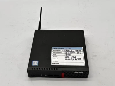 Lenovo ThinkCentre M710q, i5-7500T, 2.70GHz, 8GB RAM, 512GB SSD, No OS/AC - Image 1 of 4