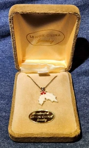 Vintage Lenox Stechpalmenblätter Anhänger & Gold gefüllt Kette Halskette 18" 1/20 14k GF - Bild 1 von 6