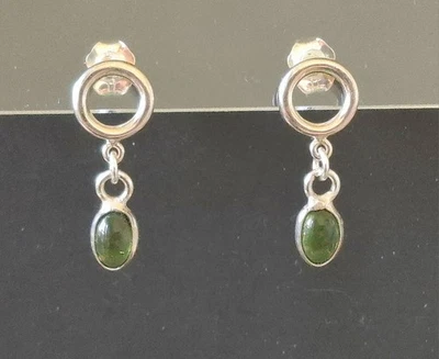 SILBER 925 Marken Ohrringe Ohrstecker Sterlingsilber Peridot  - Bild 1 von 4