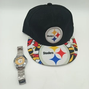 Pittsburgh Steelers New Era 9fifty Snapback Hat Flatbill and Metal Watch Lot - Bild 1 von 17