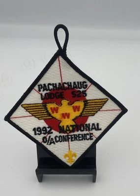 BOY SCOUTS OA PACHACHAUG LODGE 525 WWW 1992 OA NATL CONFERENCE POCKET PATCH NEW - Image 1 of 2