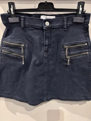 Mango Women's Dark Blue  Denim  Mini Skirt Zip Pockets  Size S - Image 1 of 4