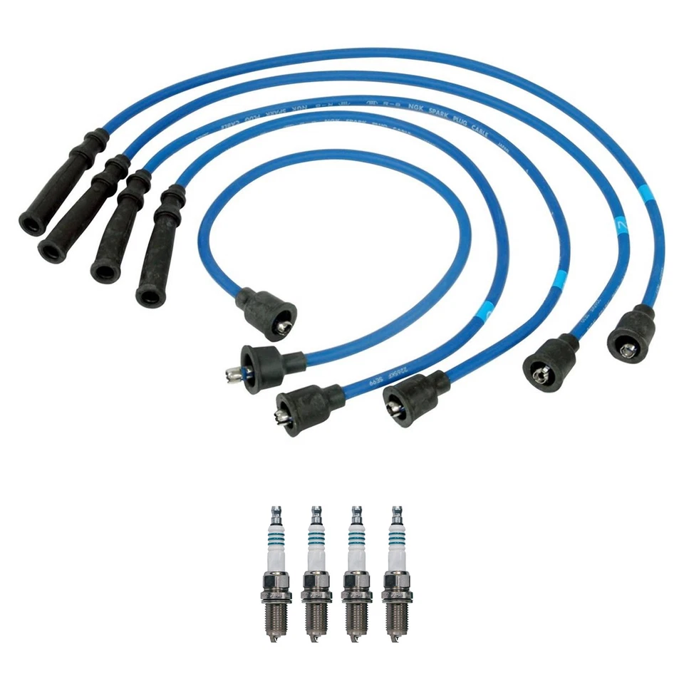 NGK Wire Set & Denso 4 Iridium Power Spark Plugs Kit for Geo Tracker 1.6 L4 1995 - Image 1 of 1