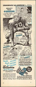 1946 Vintage ad  Gillette Blue Blades Dewitt"Tex Coulter New York Giant (112616)