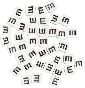 Plastic Square Letter Beads for Bracelet Anklets Necklace Jewelry Earring Making - Picture 1 of 6