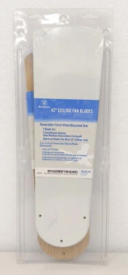 Westinghouse 77411 42" White/Bleached Oak Replacement Fan Blades 5 Pk NEW SEALED - Image 1 of 4