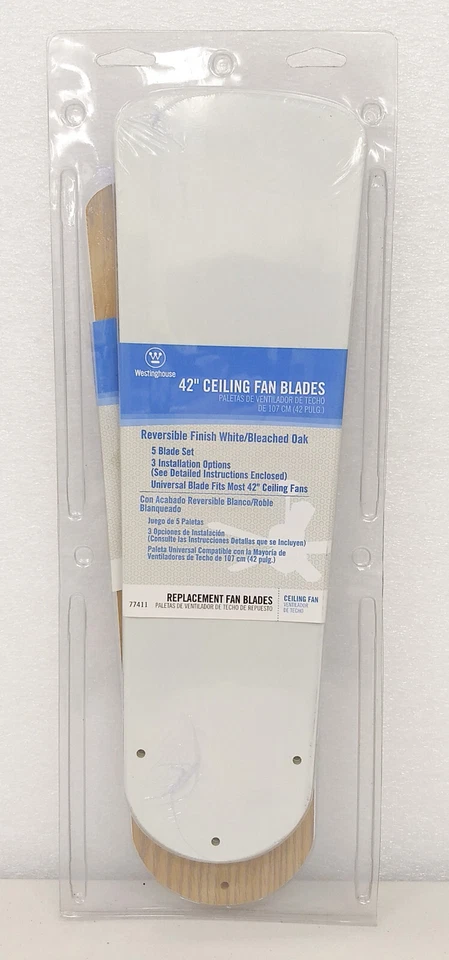 Westinghouse White/Bleached Oak Replacement Blades for 42" Ceiling Fan (5-Pack)