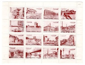 Zeppelin/Correo Aéreo 1933 Completo Arco Original Werbe-Vignetten Italia Braun ( - Imagen 1 de 1