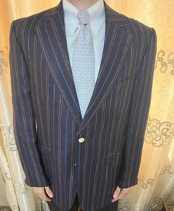 Vintage handtailored Magee classic 100% Linen summer suit jacket blazer 42R - Picture 1 of 12