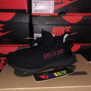 adidas Yeezy Boost 350 V2 Black Red Infant BB6372 8K HAND FREE SHIP - Picture 1 of 2