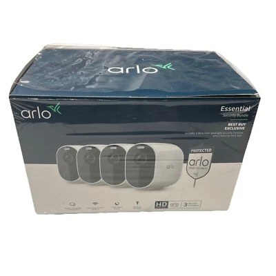 Arlo - Essential Spotlight 4-Cámara Inalámbrico 1080p Sistema de Vigilancia - Blanco Foto 1 de 4