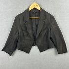 City Chic Jacket Womens Extra Small Black Blazer Textured Cropped Single Notch