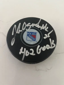 JOHN OGRODNICK AUTOGRAMM NEW YORK RANGERS HOCKEY PUCK - Bild 1 von 1