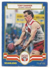 1986 Scanlens (73) Tony DANIHER Sydney  ""
