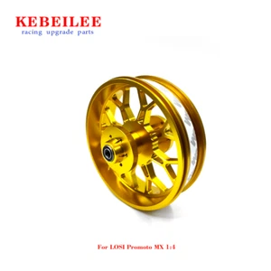 KEBEILEE CNC Aluminum Rear Wheel-Blue Rocketwheel Design For LOSI Promoto MX 1:4 - Picture 1 of 15