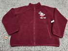 NEW Disney Jacket Adult XL Maroon Mickey Mouse Fleece Mousewear Embroidered