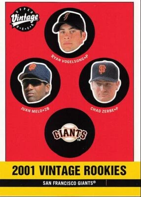 2001 Upper Deck Vintage Ryan Vogelsong/Juan Melo/Chad Zerbe Gigantes de San Francisco Foto 1 de 2