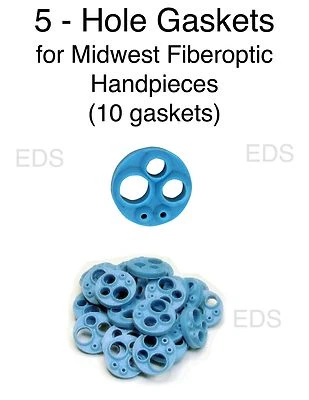 5 Hole Midwest Fiberoptic Handpiece Gasket Autoclavable USA made Qty 10 gaskets