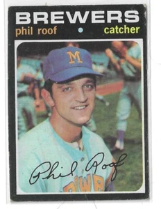 baseball card Phil Roof 1971 Topps Milwaukee Brewers #22 Vtg MLB No Creases Vg - Picture 1 of 2