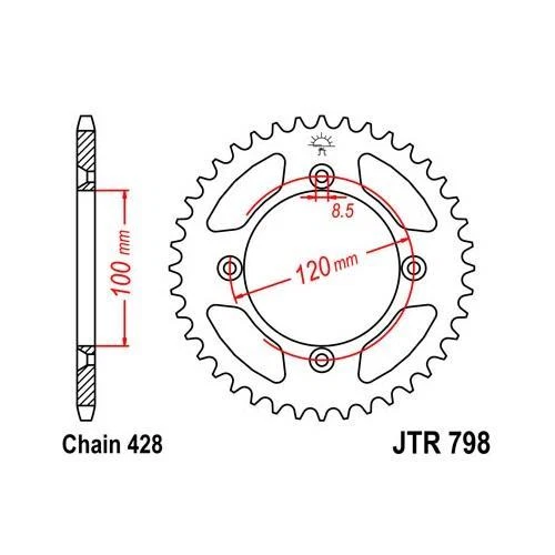 Piñón trasero JT 428 50T para 1984-17 RM80 RM85 93-17 YZ80 YZ85 JTR798,50 Foto 1 de 1