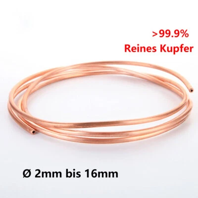 Ø 2-16mm Reines Kupferrohr Weich Ring CU-Rohr Ölleitung Wasserleitung Gasleitung - Bild 1 von 4