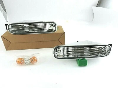 Chrome Bumper Turn Signal Lights Lamp For 1994~1995~1996 NISSAN S14 JDM Only - Image 1 of 4