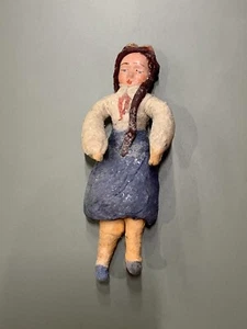 Rotes Pionier Mädchen antik Weihnachten gesponnene Baumwolle Ornament Made in USSR 1940er - Bild 1 von 14