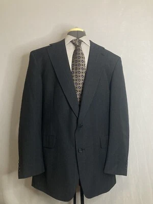 Oliver Kent Para Hombres 44L Blazer Abrigo Deportivo Traje Chaqueta Gris Rayas 2 Botones Lana EE. UU. Foto 1 de 4