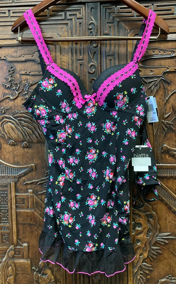 Nuevo Juego de 2 Camidoll Copa Puch-Up Biatta para Mujer BD084309, Negro, 5/Pequeño Foto 1 de 1