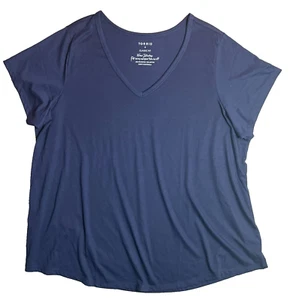 NWT Torrid 4x (26) Girlfriend Signature Jersey V-Neck Tee Peacock Blue - Picture 1 of 7