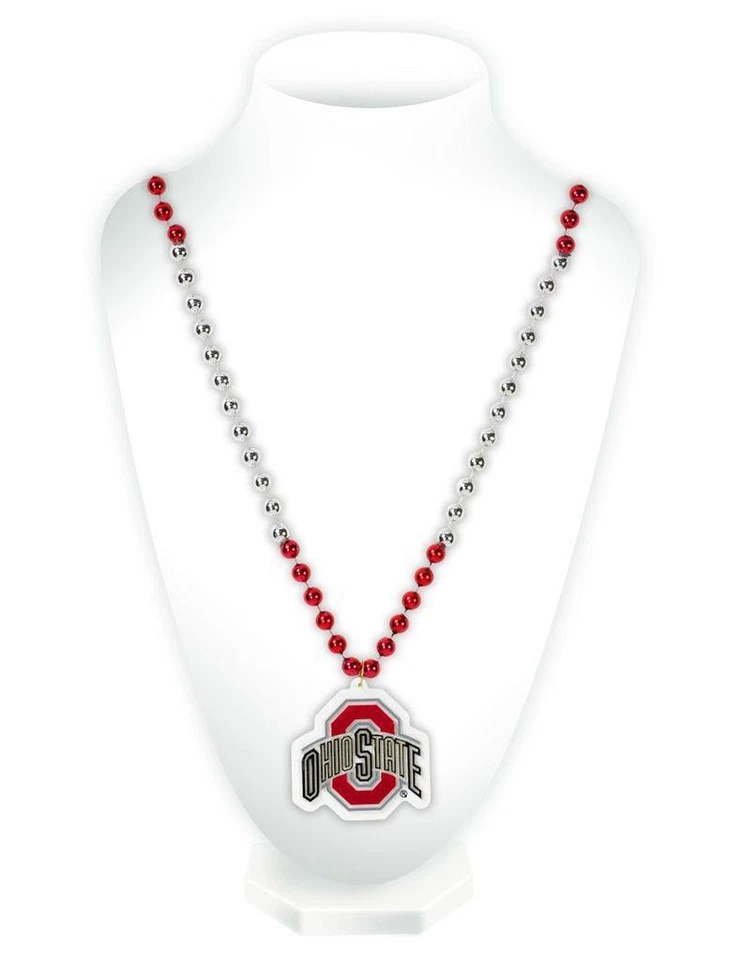 Ohio State Buckeyes Mardi Gras Beads with Medallion Necklace [NEW] Jewelery - Image 1 of 1