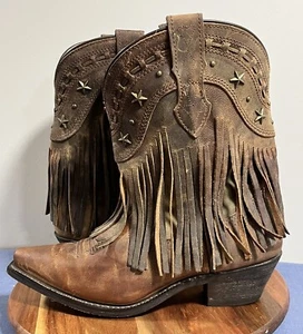 Dingo Boots Womens 8.5M Brown Leather w Orig Box Western Rodeo Coastal Cowgirl - Picture 1 of 18
