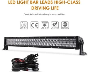 Auxbeam 32 Inch LED Light Bar 180W Cree Spot Flood Curved Off Road Driving 5D - Bild 1 von 12