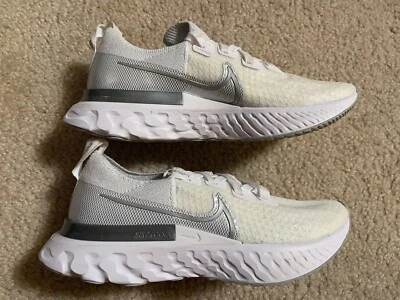 ¡Nuevo! Nike React Infinity Run Flyknit CD4372-101 plateado/blanco para mujer talla 5,5 Foto 1 de 4