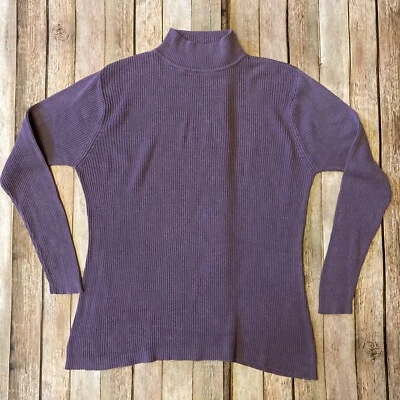 Pullover Hillard & Hanson Mujer Cuello Simulado Acanalado 80% Seda Lavanda Manga Larga 1X Foto 1 de 4