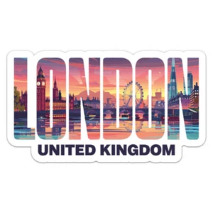 United Kingdom London City Sticker Car Bumper Weatherproof Vinyl Decal - Picture 1 of 6
