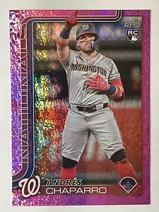 2025 Topps # 167 Washington Nationals Purple Sparkle Foil Andres Chaparro (RC) - Picture 1 of 2