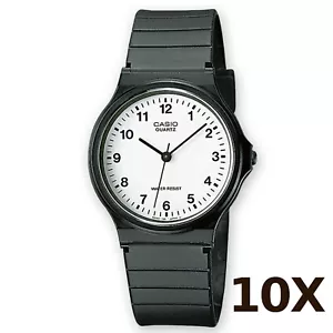 10X Casio MQ-24-7BLL Mens Watch White Dial Analougue Display Black Resin Strap - Picture 1 of 1
