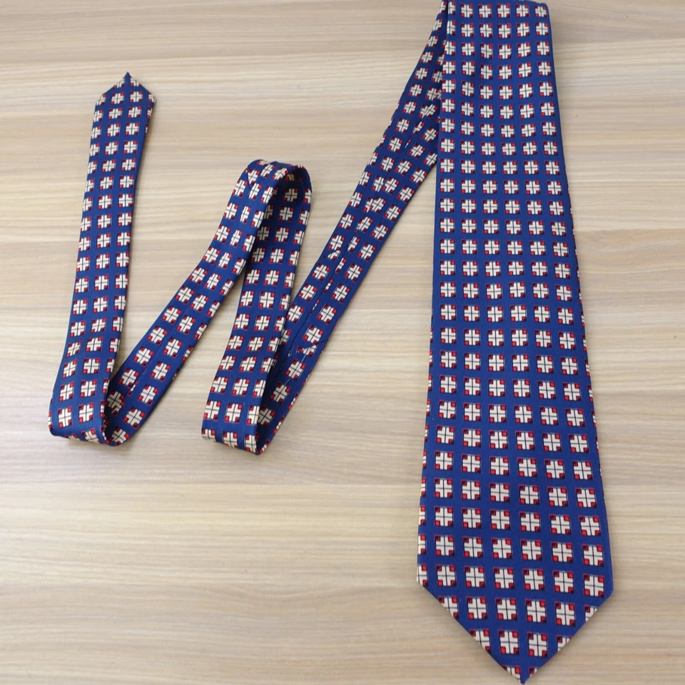 VINTAGE Accent Neck Tie Mens Blue Silk Isaac Zelcer Designer Necktie Handmade - Image 1 of 4