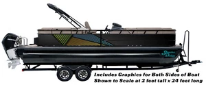 Green Orange Blue Triangles Graphic Kit Decal Fishing Boat Wrap Pontoon Vinyl - Picture 1 of 1
